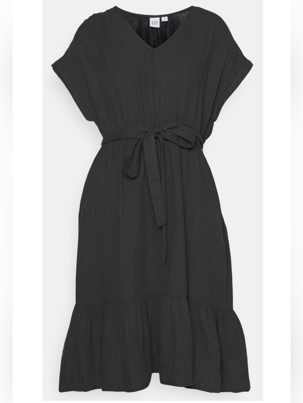 GAP Crinkle Gauze Mini Dress S Black